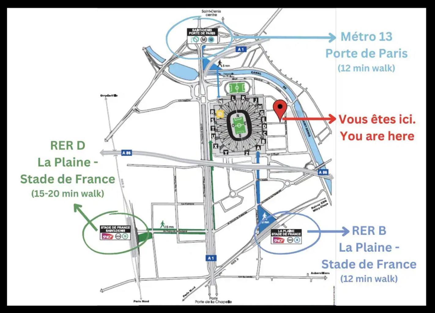 F2 Paris 10Eme Gare Du Nord - Stade De France - Parking Lejlighed Saint-Denis  Eksteriør billede